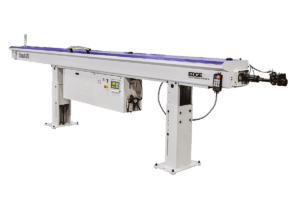 The Scout 320 is a magazine style automatic bar feeder designed for feeding round, square and hexagonal bar stock in lengths up to 12', in a diameter range of 3-27 mm, into CNC lathes. The Scout 320 comes equipped with a Mistubishi controller and Servo drive standard. It also features dual anti-vibration devices that stabilize the bar stock at two critical points between the guide channel and lathe spindle maximizing RPM potential. The polyurethane guide channels increase strength and stability.