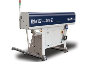 The Rebel 102 Servo SE is a compact bar loading system with a large magazine capacity, conversational programming, user-friendly software, programmable bar diameter & part length, remote control axis jog, linear feed & Servo drive, and a rotating stock that does not come in contact with the loading magazine, allowing high speed machining, especially in hex, square and profiled stock.