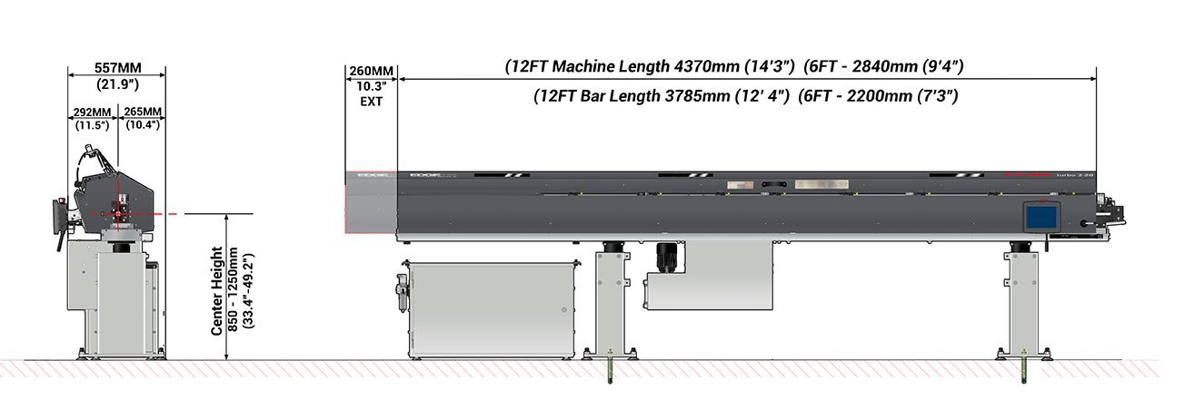 Diagram of a Turbo 2-20 bar feeder