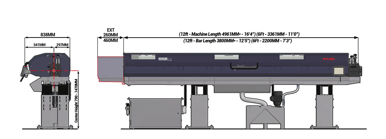 Diagram of a Turbo 5-55 bar feeder