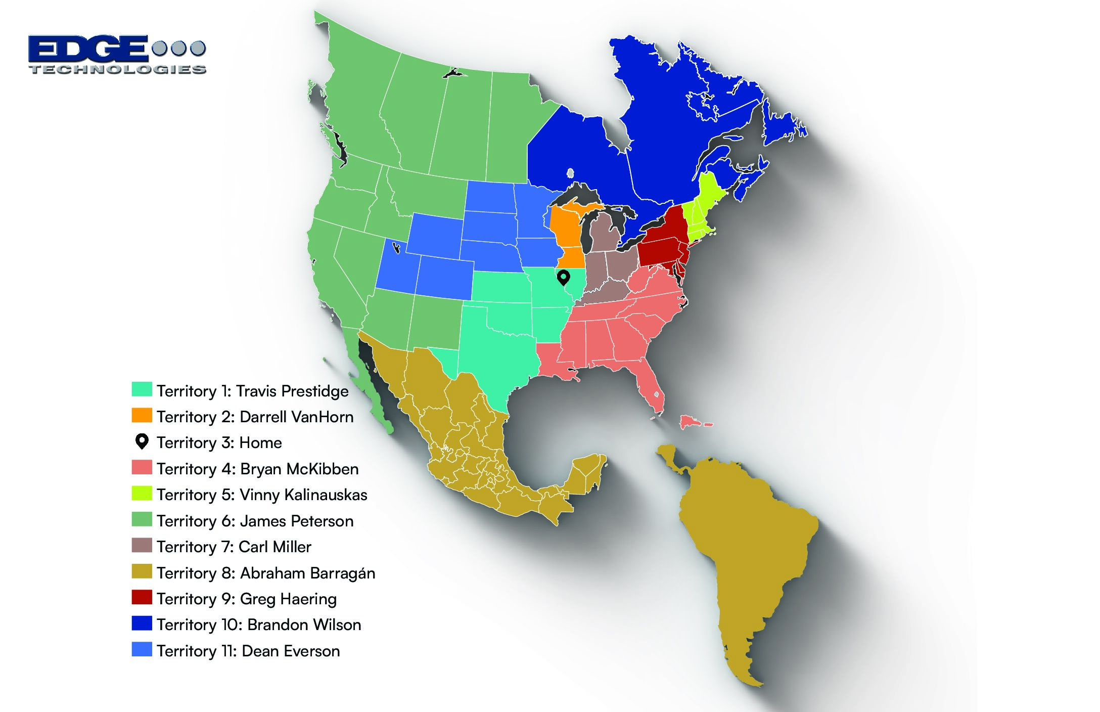 Sales managers contact map